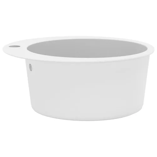  fehér, egymedencés kerek gránit mosogatótálca