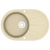  bézsszínű, egymedencés ovális gránit mosogatótálca