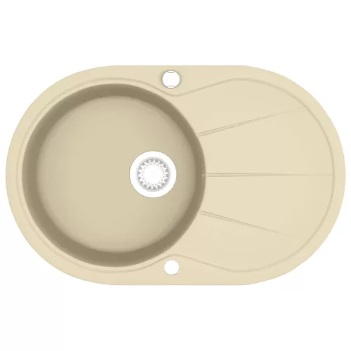  bézsszínű, egymedencés ovális gránit mosogatótálca
