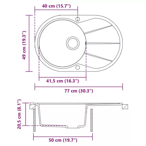  fehér, egymedencés ovális gránit mosogatótálca