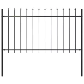  fekete lándzsahegy tetejű acélkerítés 1,8 m