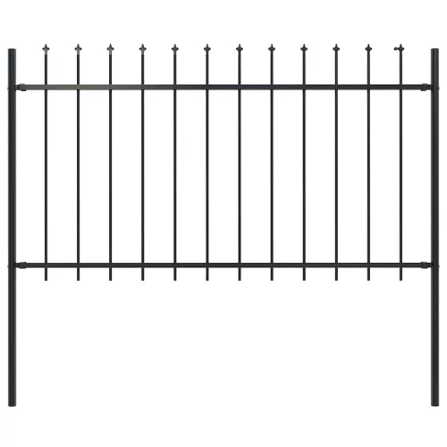  fekete lándzsahegy tetejű acélkerítés 1,8 m