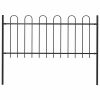  fekete hajlított tetejű acélkerítés 1,8 m