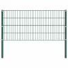  zöld vas kerítéspanel oszlopokkal 1,7 x 0,8 m