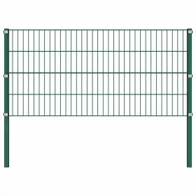  zöld vas kerítéspanel oszlopokkal 1,7 x 0,8 m