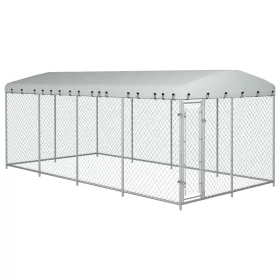  kültéri kutyakennel tetővel 7,6 x 3,8 x 2,3 m