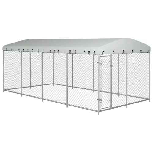  kültéri kutyakennel tetővel 7,6 x 3,8 x 2,3 m