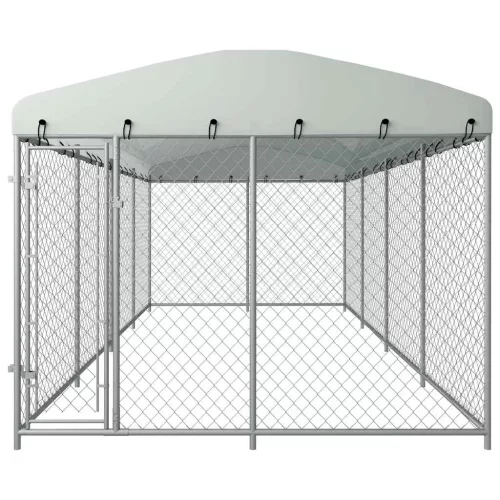  kültéri kutyakennel tetővel 7,6 x 3,8 x 2,3 m