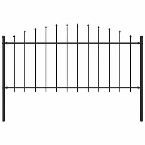  fekete lándzsahegy tetejű acélkerítés (0,5-0,75) x 1,7 m