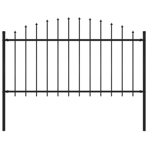  fekete lándzsahegy tetejű acélkerítés (1,25-1,5) x 1,7 m