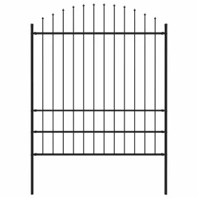    fekete acél Woerden kerti kerítés lándzsás tetejű 170 x 200 cm