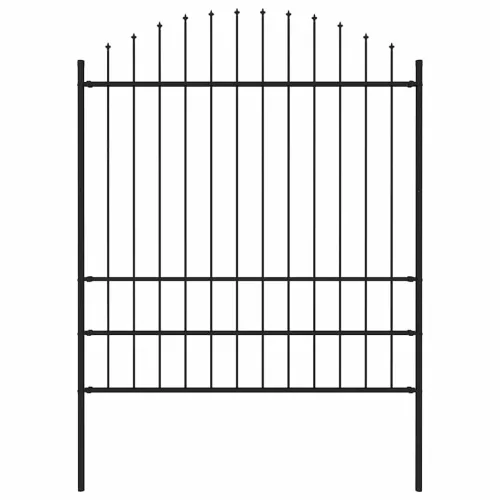  fekete acél Woerden kerti kerítés lándzsás tetejű 170 x 200 cm