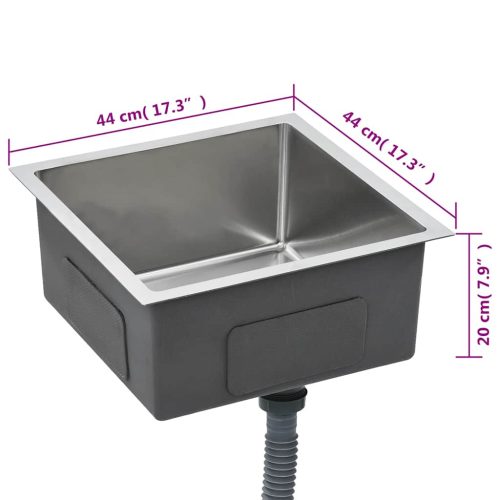  kézzel készített rozsdamentes acél konyhai mosogató