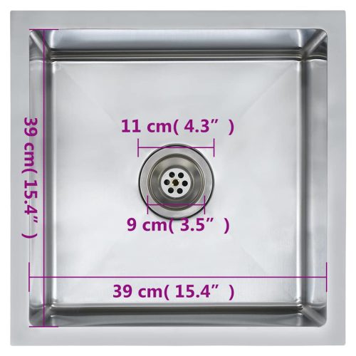  kézzel készített rozsdamentes acél konyhai mosogató