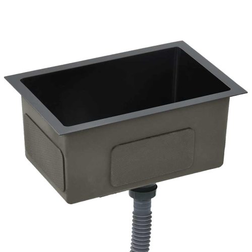  fekete kézzel készített rozsdamentes acél konyhai mosogató