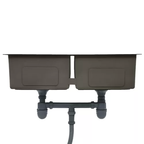  fekete kézzel készített rozsdamentes acél konyhai mosogató