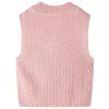 Gyerek pulóver mellény kötött világos rózsaszín 92
