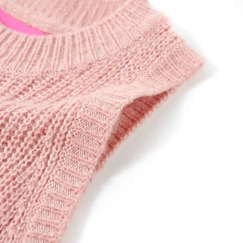 Gyerek pulóver mellény kötött világos rózsaszín 116