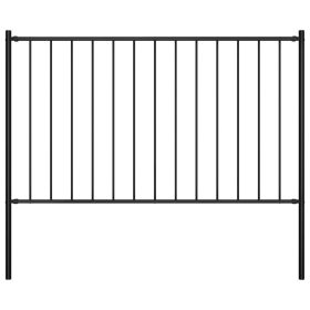  fekete acél kerítéspanel Woerden oszlopokkal 1,7 x 1 m