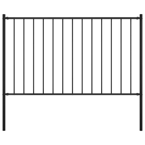  fekete acél kerítéspanel Woerden oszlopokkal 1,7 x 1 m