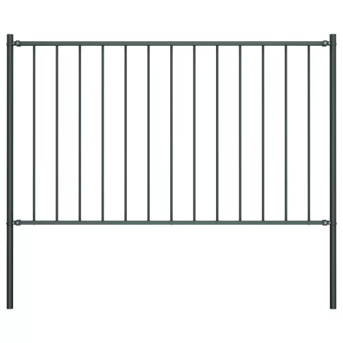  antracitszürke porszórt acél kerítéspanel oszlopokkal 1,7x0,75