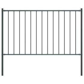    antracitszürke porszórt acél kerítéspanel oszlopokkal 1,7x1,25