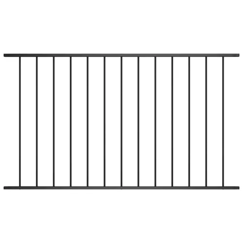  fekete porszórt acél kerítéspanel 1,63 x 1 m