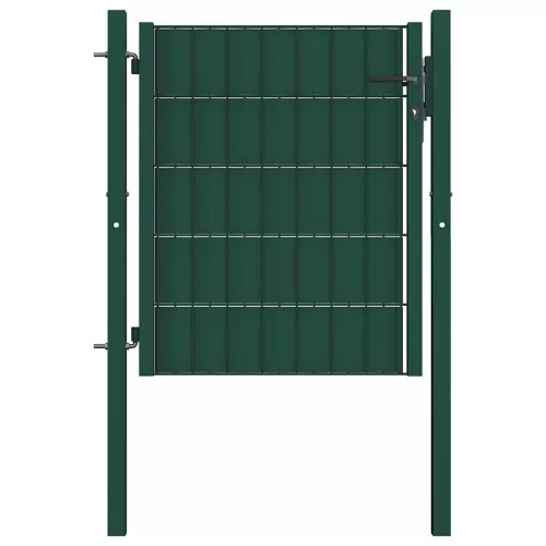  zöld PVC és acél kerítéskapu 100 x 81 cm