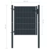  antracitszürke PVC és acél kerítéskapu 100 x 81 cm  