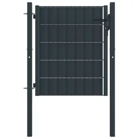  antracitszürke PVC és acél kerítéskapu 100 x 101 cm  