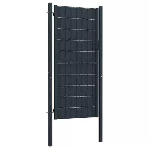  antracit PVC és acél kerítéskapu 100 x 164 cm