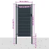  antracit PVC és acél kerítéskapu 100 x 164 cm