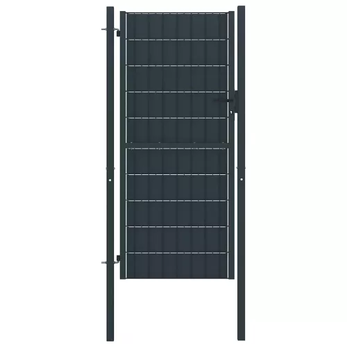  antracit PVC és acél kerítéskapu 100 x 204 cm