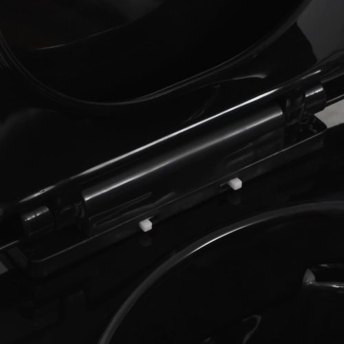  fekete kerámia perem nélküli fali WC