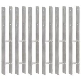    6 db ezüstszínű horganyzott acél kerítéshorgony 7 x 6 x 60 cm