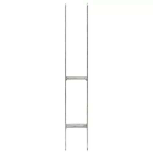  2 db ezüstszínű horganyzott acél kerítéshorgony 8 x 6 x 60 cm