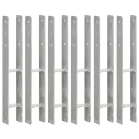    6 db ezüstszínű horganyzott acél kerítéshorgony 8 x 6 x 60 cm