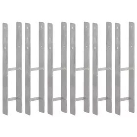    6 db ezüstszínű horganyzott acél kerítéshorgony 10 x 6 x 60 cm