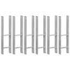  6 db ezüstszínű horganyzott acél kerítéshorgony 14 x 6 x 60 cm