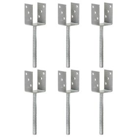    6 db ezüstszínű horganyzott acél kerítéshorgony 7 x 6 x 30 cm