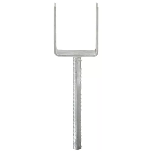  6 db ezüstszínű horganyzott acél kerítéshorgony 8 x 6 x 30 cm