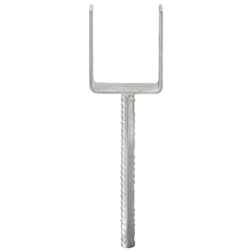  6 db ezüstszínű horganyzott acél kerítéshorgony 10 x 6 x 30 cm