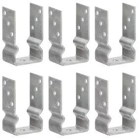    6 db ezüstszínű horganyzott acél kerítéshorgony 8 x 6 x 15 cm