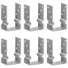  6 db ezüstszínű horganyzott acél kerítéshorgony 9 x 6 x 15 cm