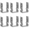  6 db ezüstszínű horganyzott acél kerítéshorgony 10 x 6 x 15 cm