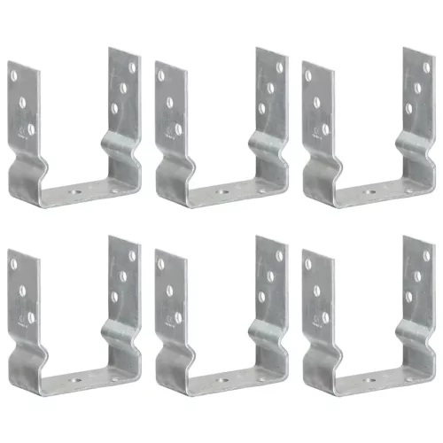  6 db ezüstszínű horganyzott acél kerítéshorgony 12 x 6 x 15 cm