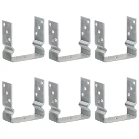    6 db ezüstszínű horganyzott acél kerítéshorgony 14 x 6 x 15 cm