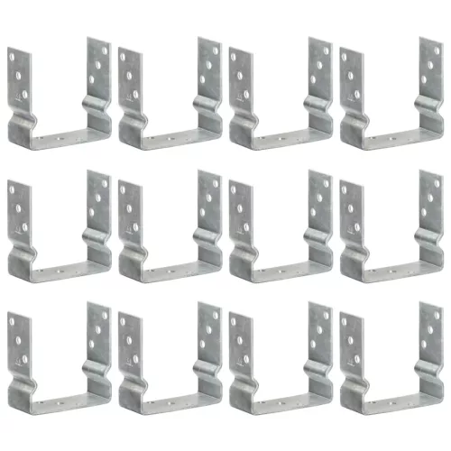  12 db ezüstszínű horganyzott acél kerítéshorgony 14 x 6 x 15 cm