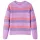 Gyerek pulóver csíkos kötött lila és rózsaszín 140