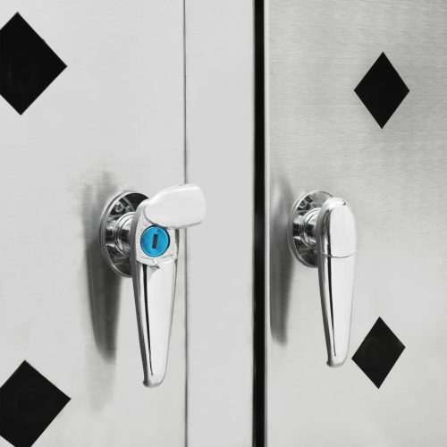  rozsdamentes acél tároló két gurítható szemeteskukához 240 L